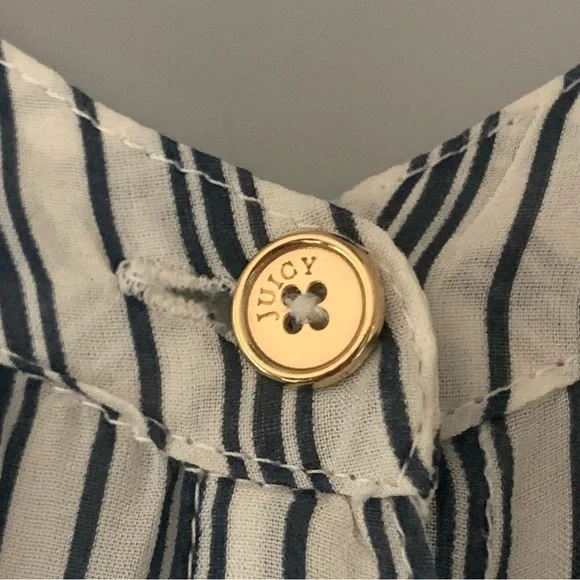JUICY COUTURE 100% Silk “Mediterranean” Striped Blouse Size XS - Picture 6 of 16